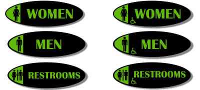 Acrylic Restroom Signs - Oval Style